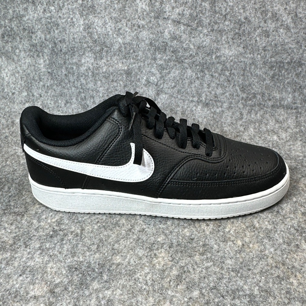 Nike Court Vision Next Nature Womens Low Top Shoes Black White Size 10.5 Sneaker